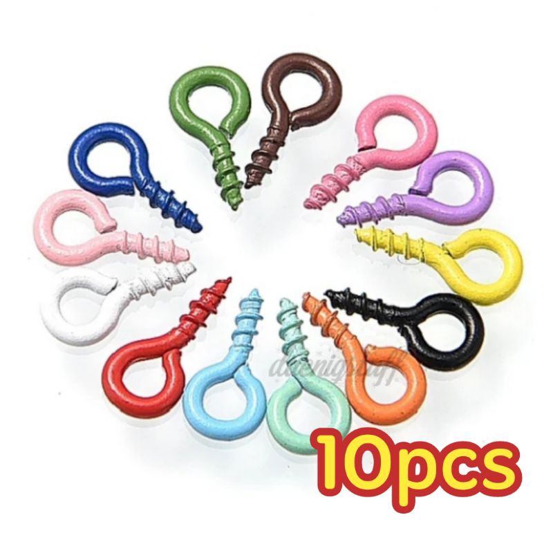 10pcs Paku ulir warna warni craft diy