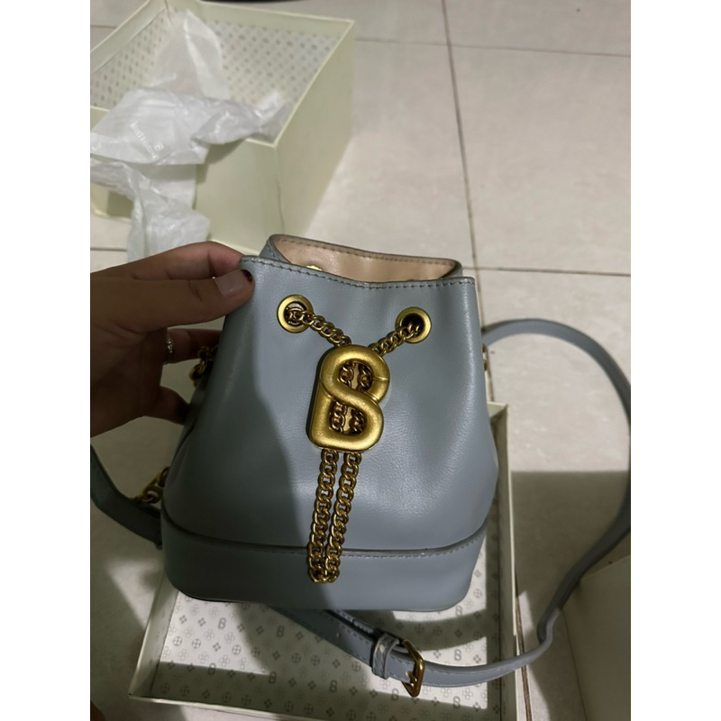 Myra Bag Small Buttonscarves Dusty Blue+Box