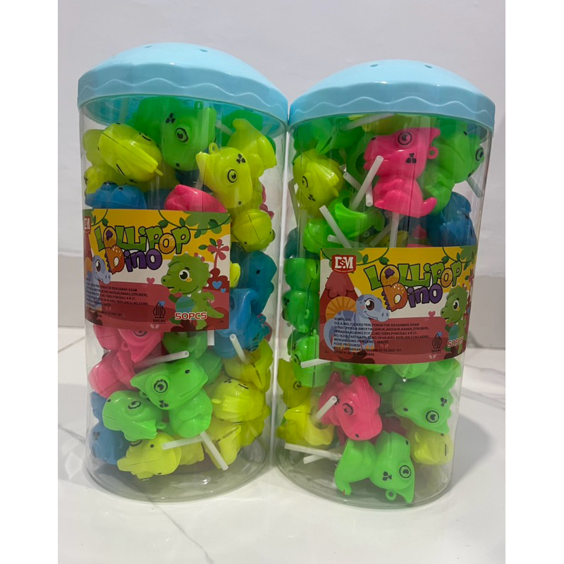 

PERMEN LOLLIPOP DINO 1 TOPLES ISI 50PCS