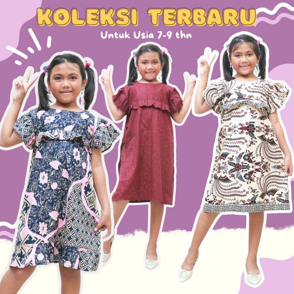 WAMIMMA - Daster Anak Perempuan Bahan Rayon Umur 2-10 Thn Dress Baju Anak Perempuan Cantik Dress Bal