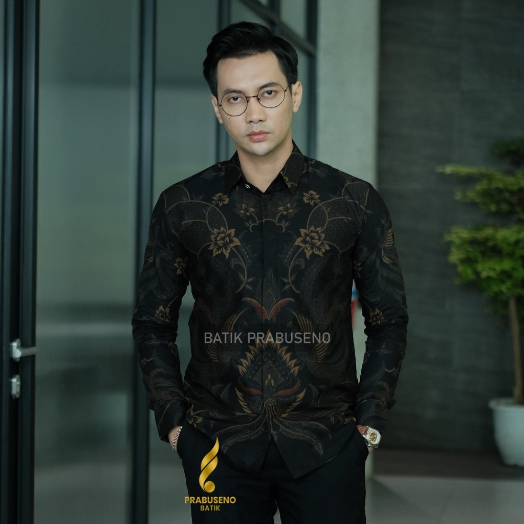 Batik Prabuseno - Batik Pria Motif Aditya Lengan Panjang Slim Fit Batik Kerja Batik Kantor