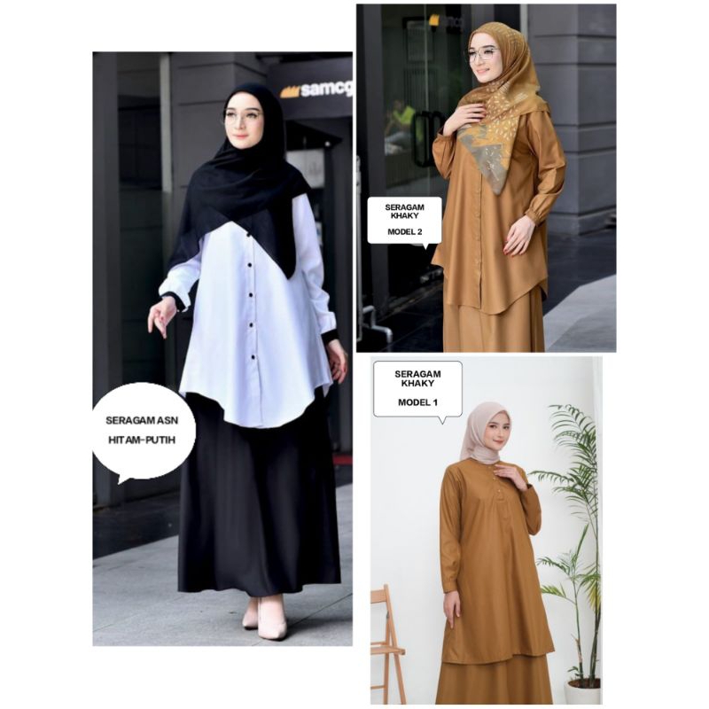 SERAGAM PNS ASN KHAKY KEKI HITAM PUTIH