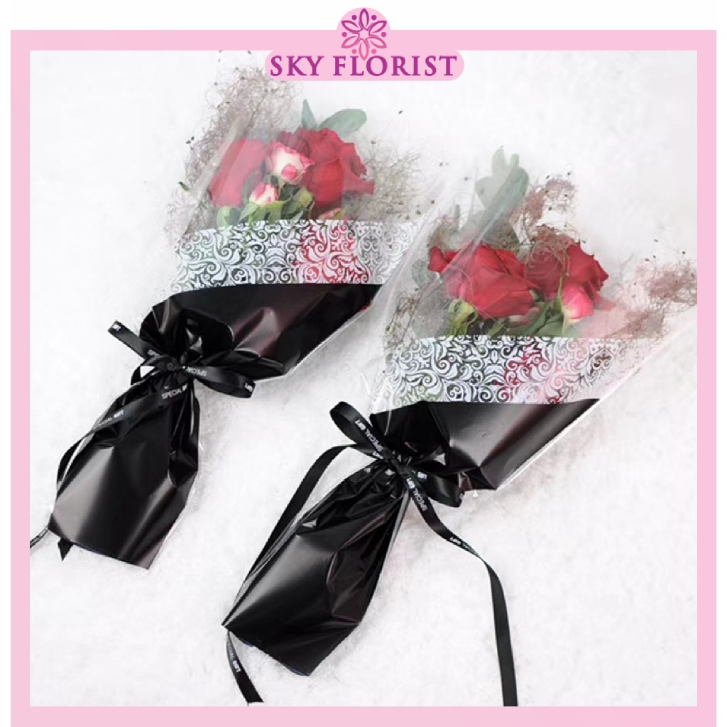 

20 LEMBAR Plastik Untuk Bunga Mawar 1 tangkai untuk Mini Buket Rose KB6159