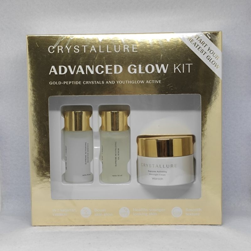 Crystallure Wardah Advanced Glow Kit (Produk antiaging untuk kulit glowing)