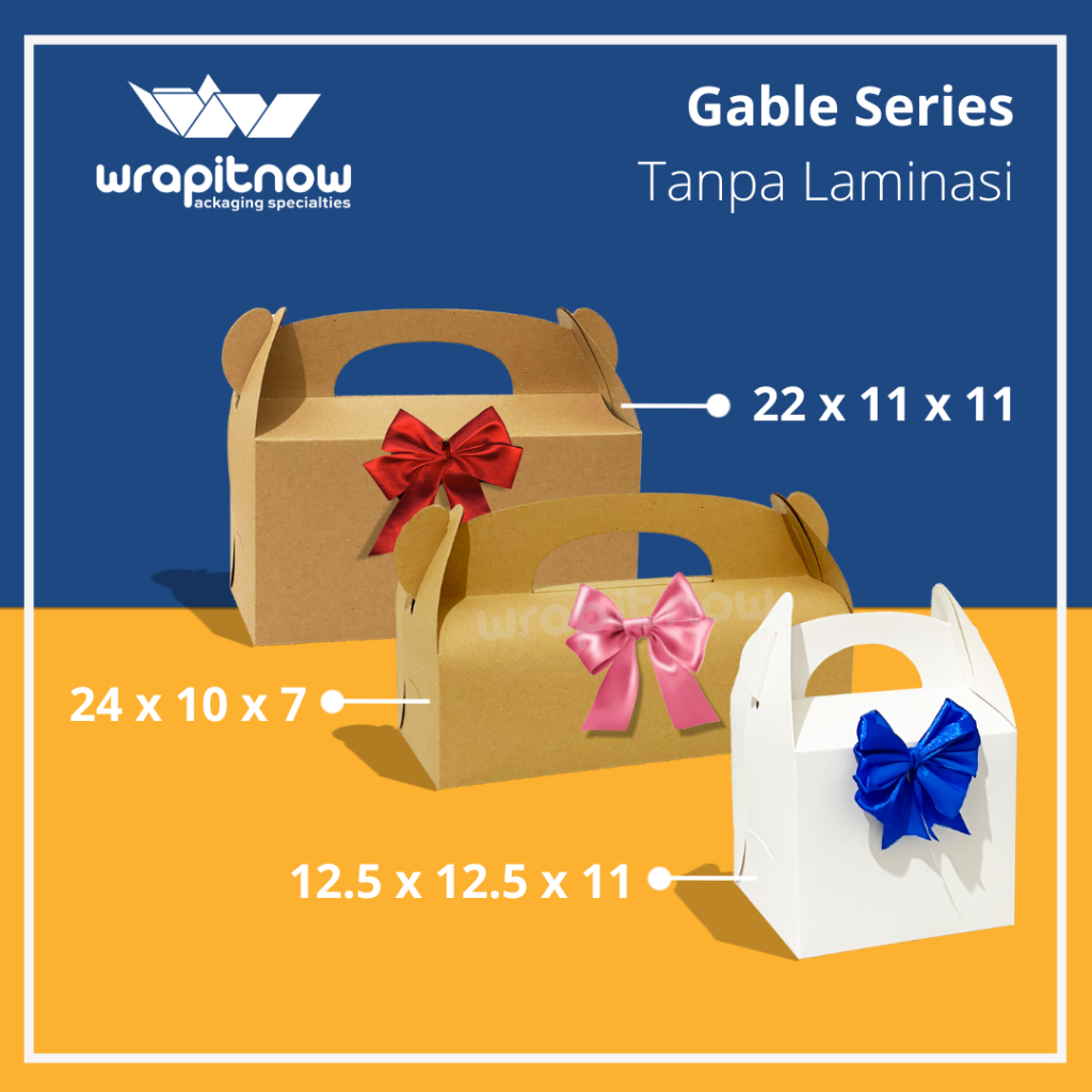 

Dus gable 12.5x12.5x11 22x11x11 24x10x7 dus tenteng roti sisir bolu snack hampers toples dus murah