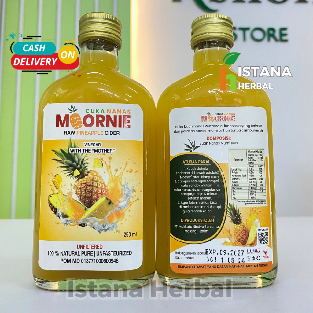 

Cuka Nanas MOORNIE - Cuka Nanas With Mother Original 250ml 100% Murni