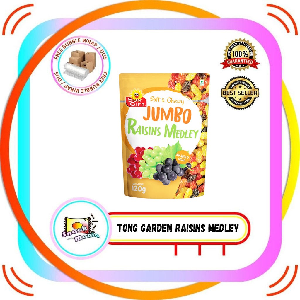 

Tong Garden Jumbo Raisins Medley 120 gr Kismis Kering Jumbo