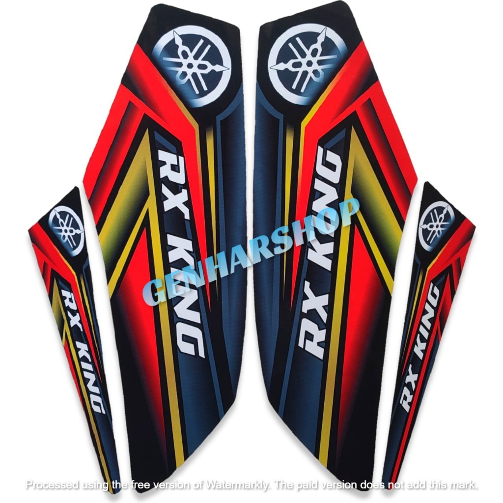 STIKER STRIPING LIS BODY MOTOR RX KING VARIASI MERAH-GOLD FULLSET