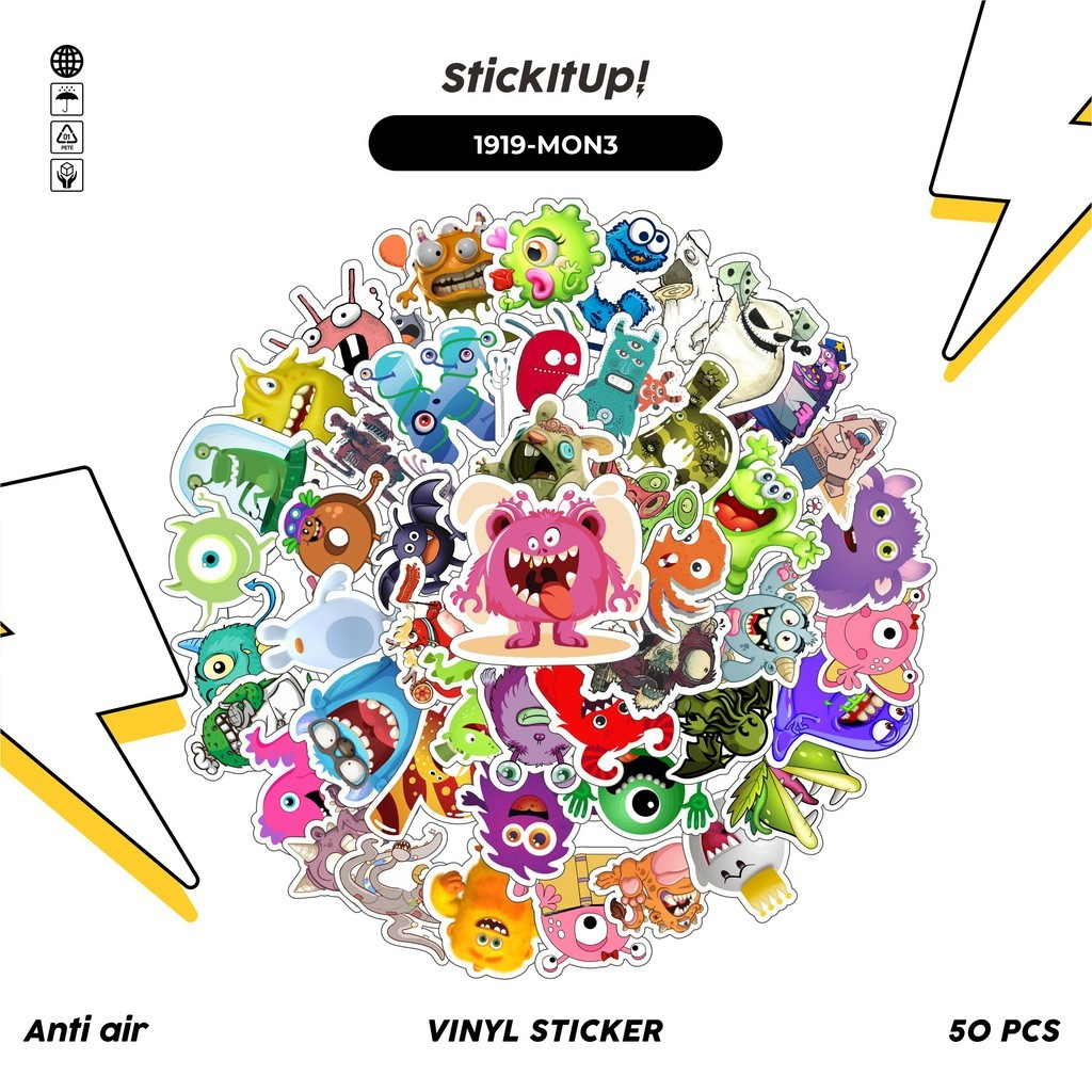 

COD✨ 50 Pcs Stiker MONSTER ART ILLUSTRATION CHARACTER MIX 03 Lucu Anti Air Untuk Dekorasi Notebook Sepeda Skateboard Handphone DIY