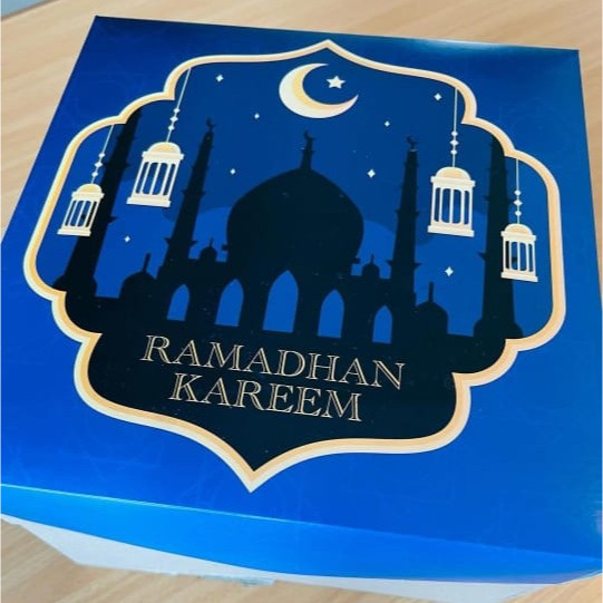 

(10pcs) dus box kue ukuran 25x25x16cm corugated duplek edisi lebaran blue