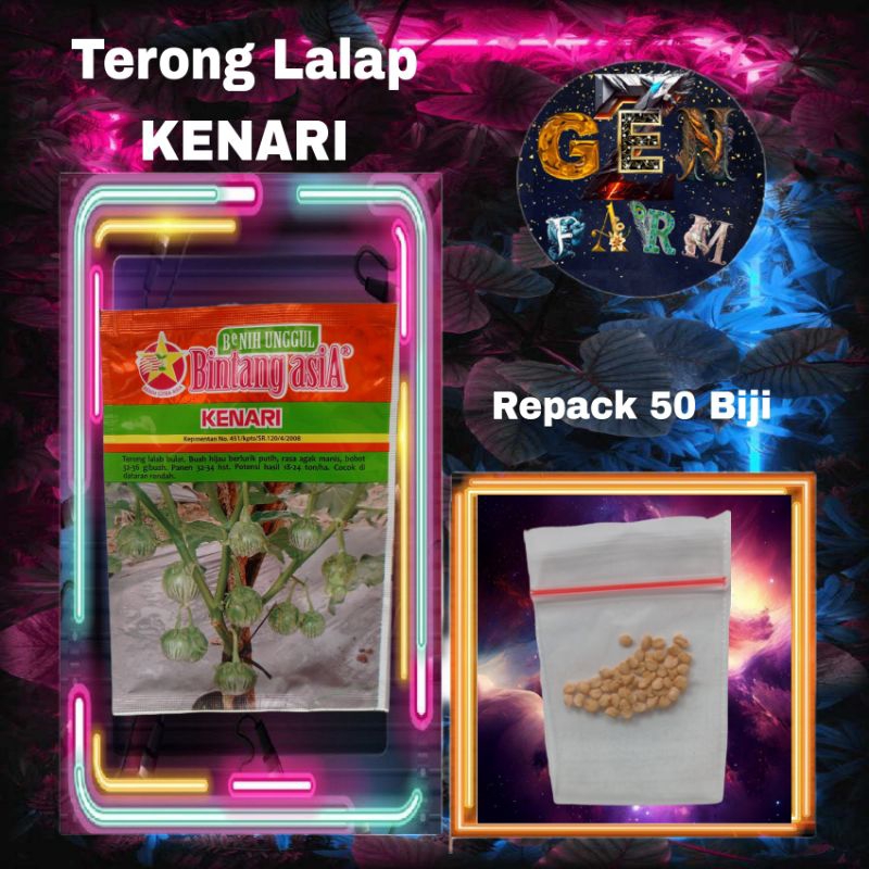 Benih Terong Kenari Terong Lalap Bulat Hijau Bibit Terong Kenari Bintang Asia Repack 50 Biji