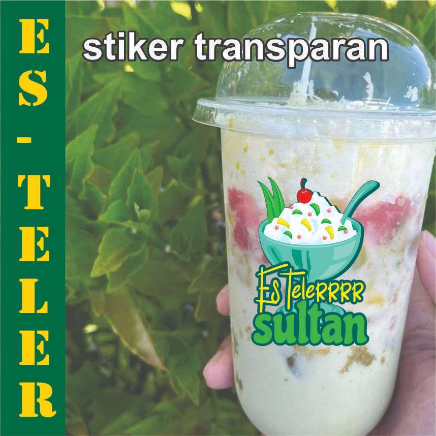 

stiker trasparan ES TELER VIRAL 100 PCS