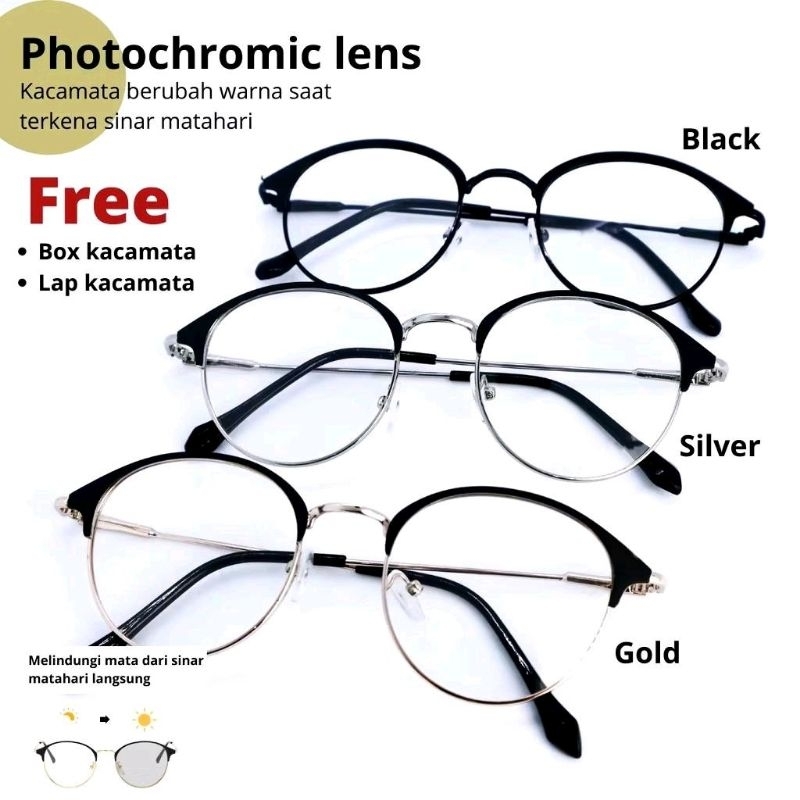 E ( E15 ) KACAMATA PHOTOCROMIC +FREE GIFT ( 1 KOTAK + LAP KACAMATA  )