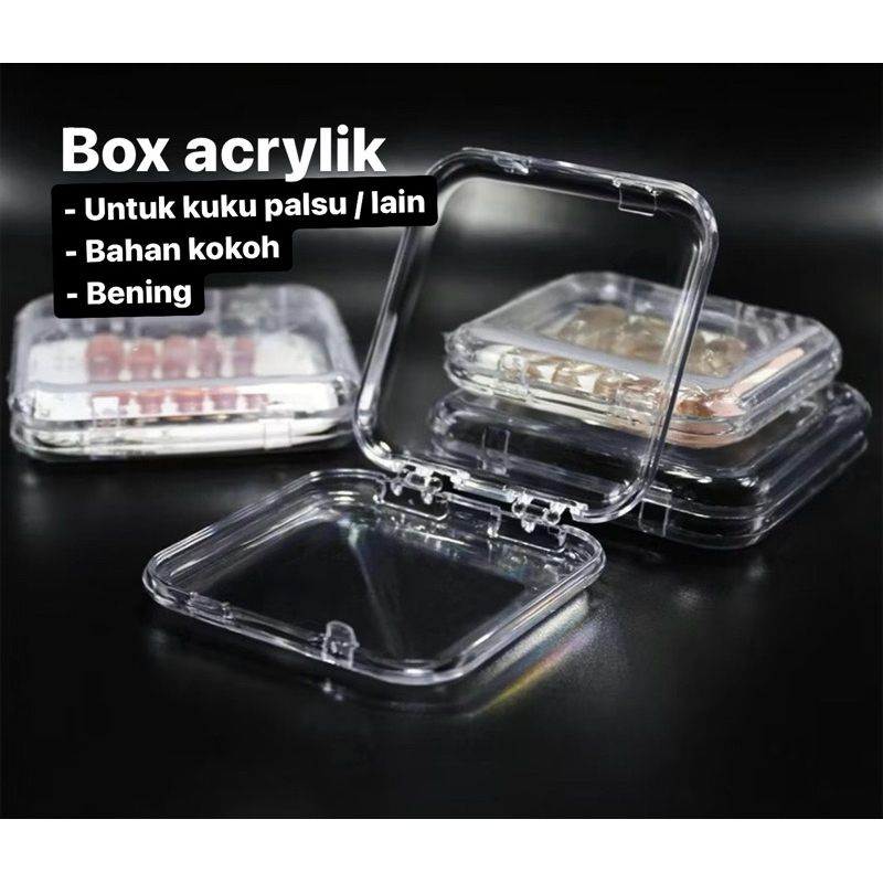 

kotak Kuku palsu Bahan akrilik Bening cantik