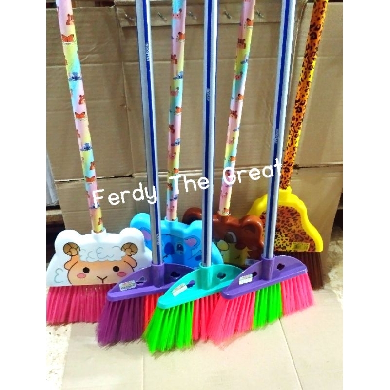Sapu lantai Nagoya Motif karakter bahan lembut / sapu nilon plastik / sapu motif hewan / sapu nylon 