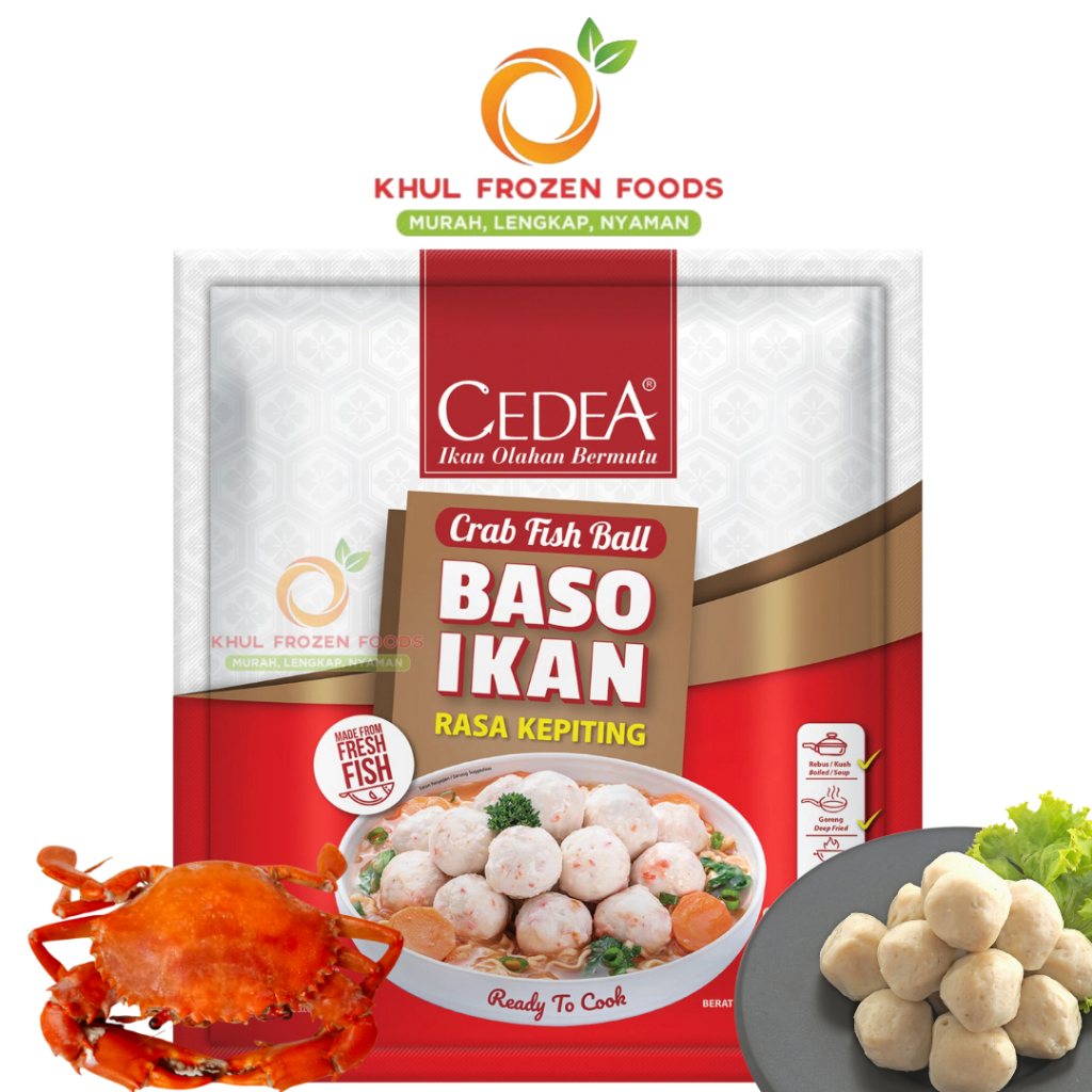 

Cedea Bakso Kepiting 500Gr/ CEDEA/ Bakso Kepiting/ Surimi/ Suki-suki/ Olahan ikan/ Isian steamboat