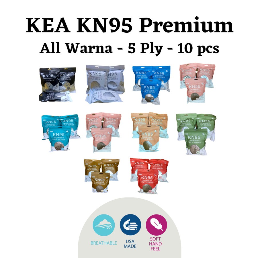 Masker KEA KN95 - 6 Ply - Isi 10 Pcs - Premium - Macha