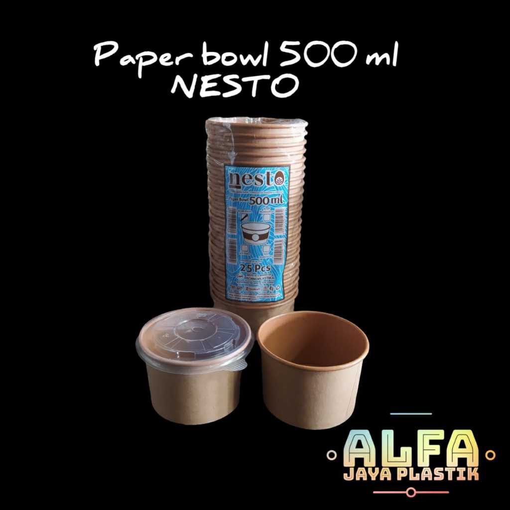 Paper Bowl 500ml / NESTO / Paper Rice Bowl Kraft