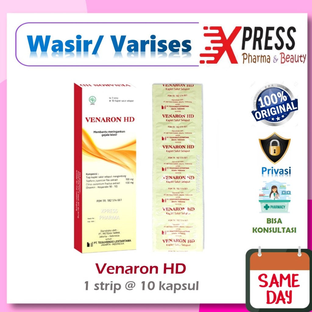 XPRESS  Venaron HD STRIP obat wasir Fenaron Ambeien Tablet