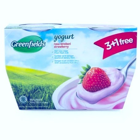 

greenfields yogurt 3+1 free stroberi bdd 4x125gr