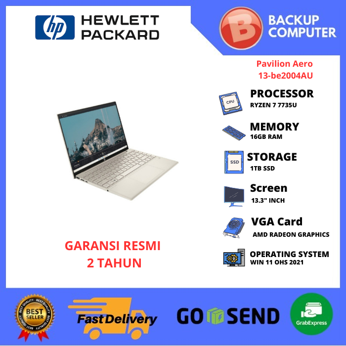 LAPTOP HP Pavilion Aero 13-be2004AU Ryzen 7-7735U 16GB RAM