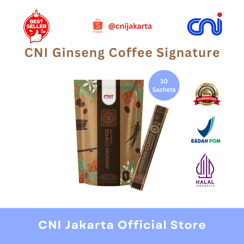 

CNI GINSENG COFFEE SIGNATURE 10 SACHETS - BARU! Aroma Kopi Lebih Kuat