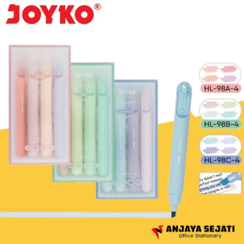 

Highlighter | Penanda warna Joyko HL-98 Soft Colour | Perset