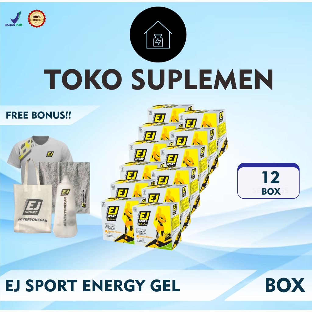 

EJ SPORT GEL 1 DUS (12 BOX) extra joss Energy Gel STAMINA SISGO GU L-CARNITINE TANPA KAFEIN CAFFEINE striv BUAT LARI MARATHON SEPEDA BERENANG