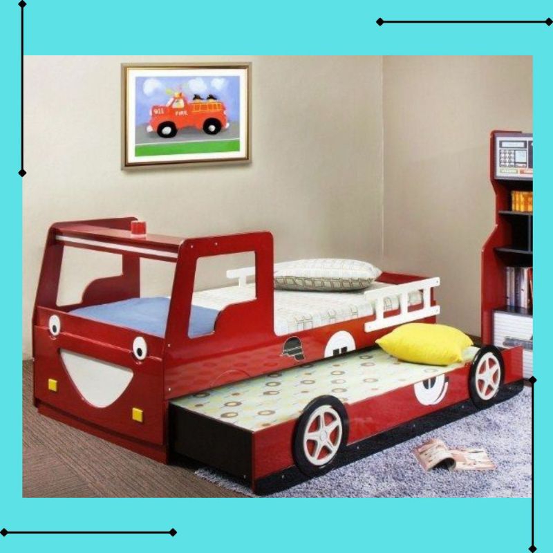 Tempat tidur anak motif mobil mobilan, Kasur murah karakter 2 tingkat