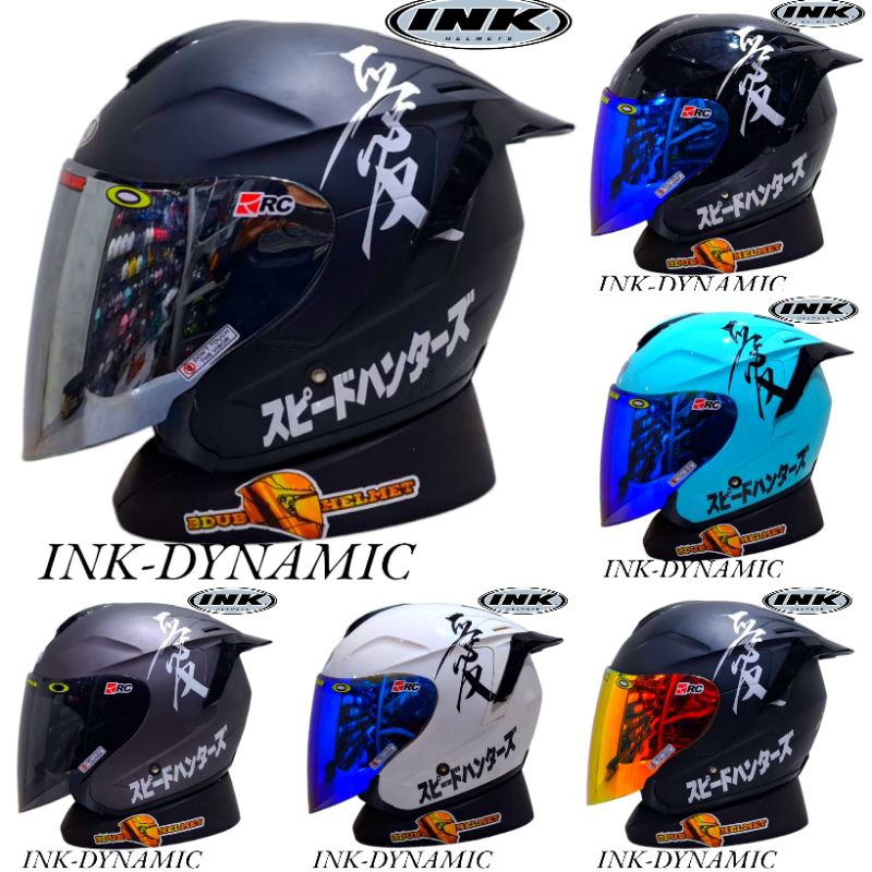 Helm INK dynamic black dof paket ganteng original INK