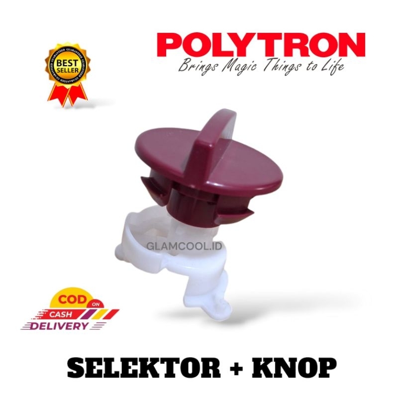 1 SET KNOP MERAH + SELECTOR PEMBUANGAN MESIN CUCI POLYTRON 2 TABUNG ORIGINAL