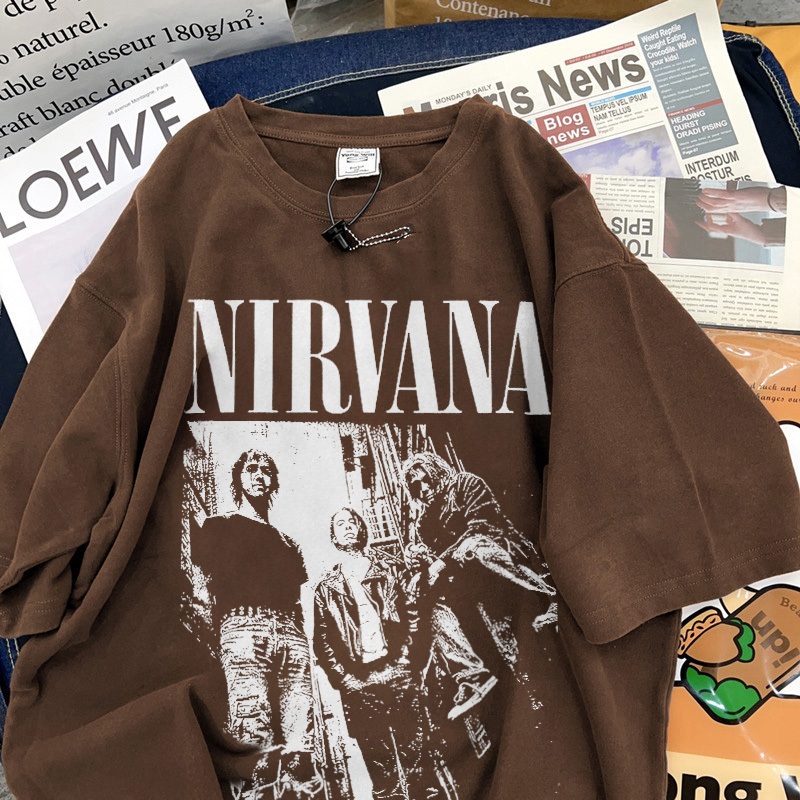 [COD] Fastfash Kaos Lengan Pendek Pakaian Pria Dan Wanita Oversize Vintage Poster Baru Band NIRVANA 