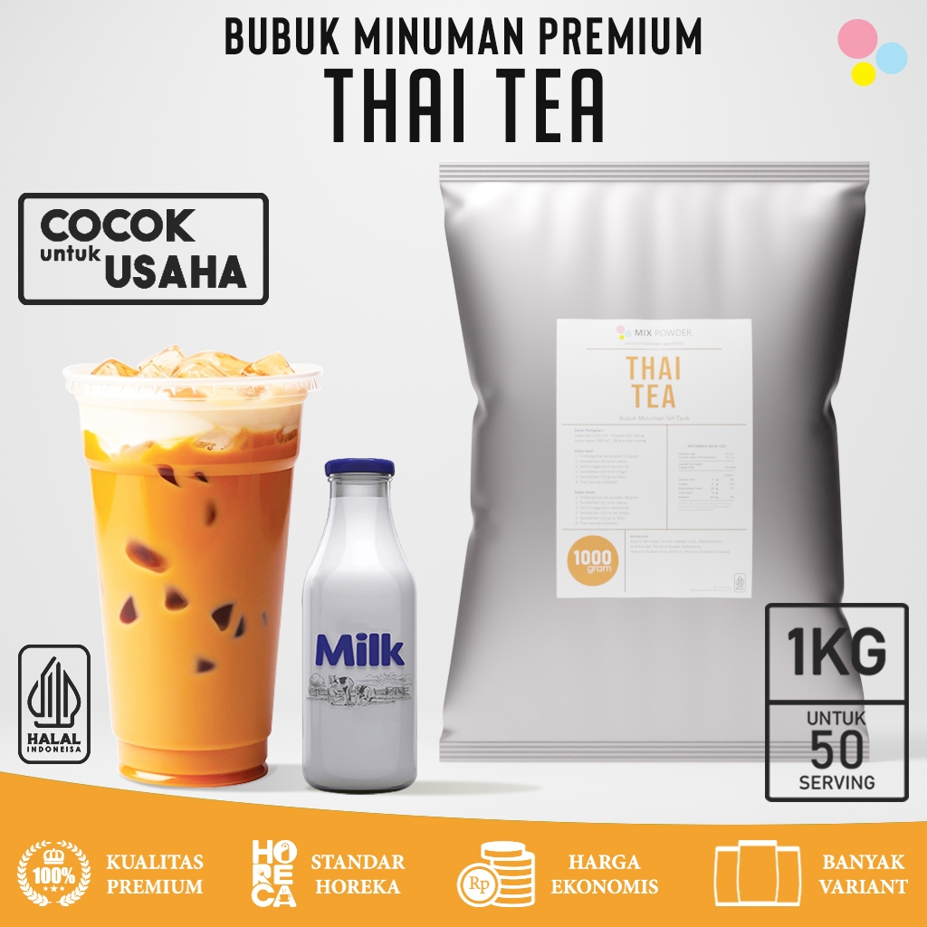 

Mix Powder Thai Tea Bubuk Minuman Premium Teh Tarik Serbuk Instan Drink Kemasan 1 Kg | 1000 Gram