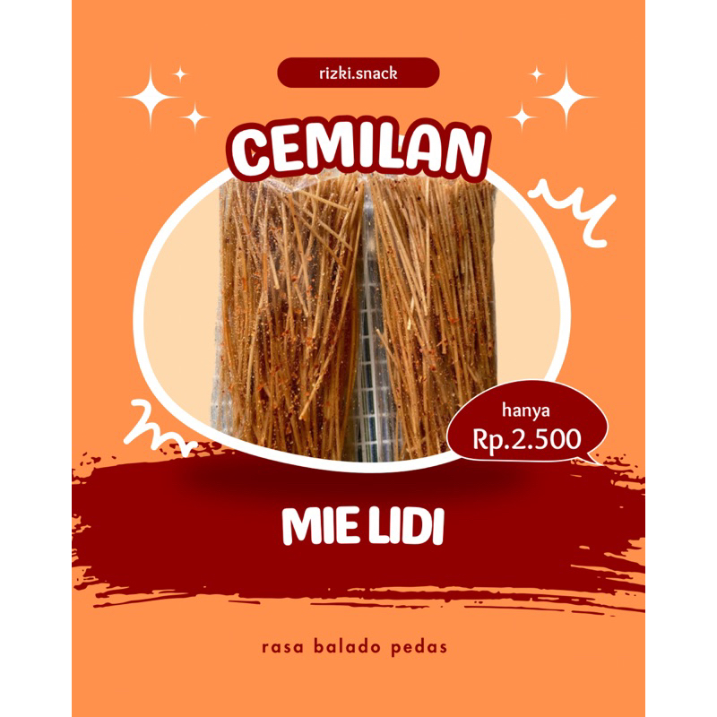

[rizki.snack] Mie Lidi Original Tidak Pedas / Balado Pedas