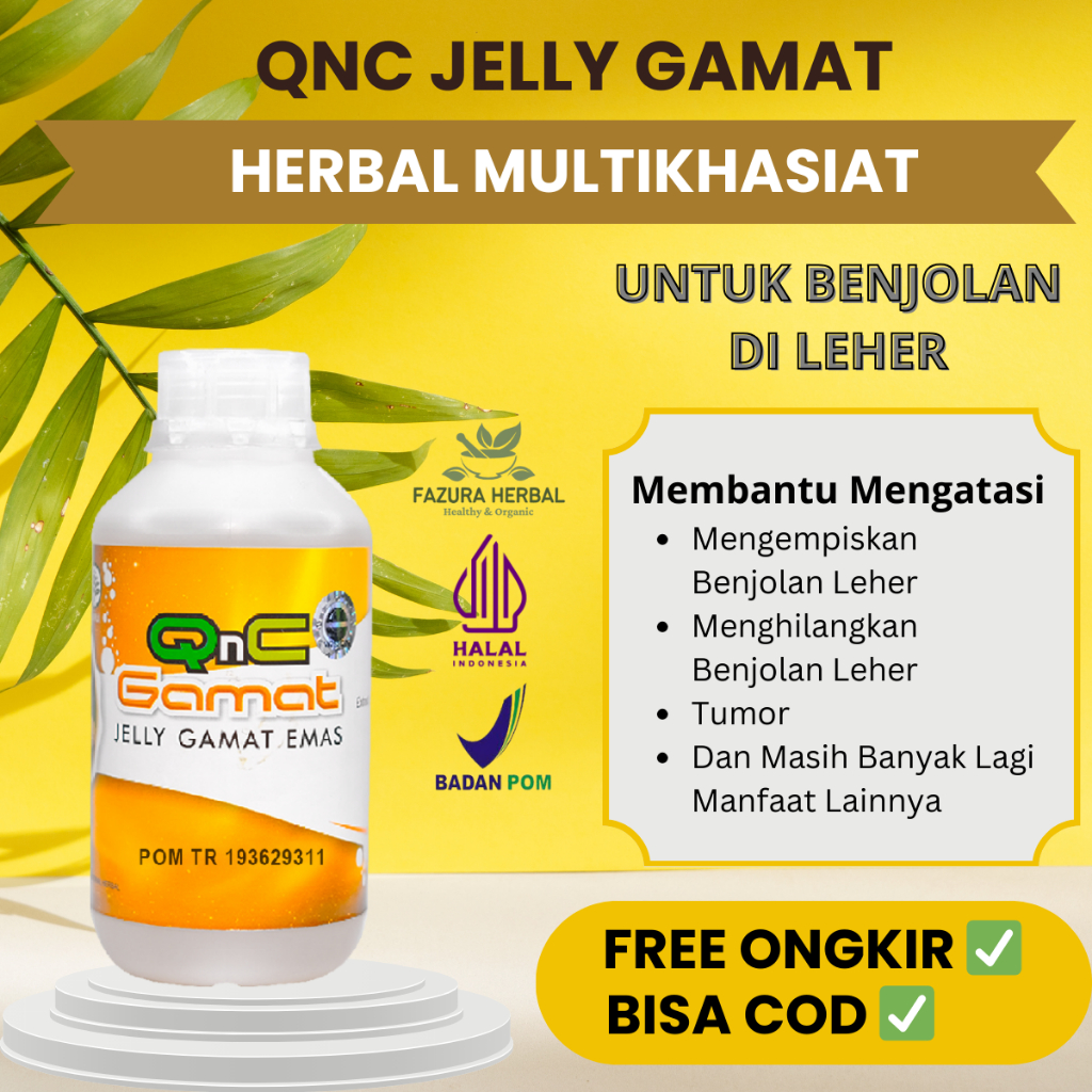 QnC Jelly Gamat - Obat Pengempis Benjolan Leher, Obat Penghilang Benjolan Leher, Obat Tumor