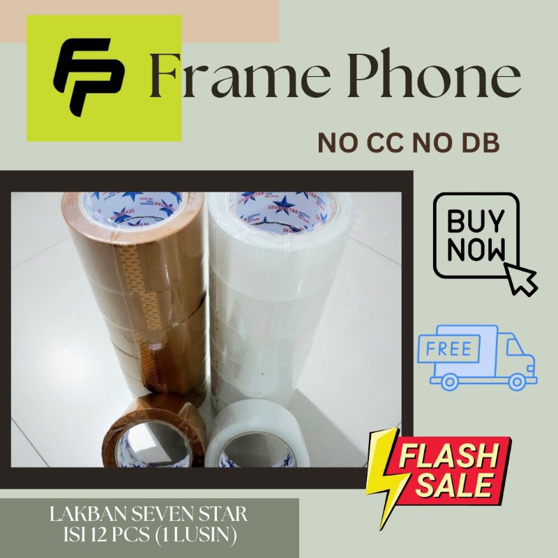 

Lakban Bening Coklat SEVEN STAR 45 mm 100 Yard 2 inchi Clear Cokelat 12 pcs 1 lusin