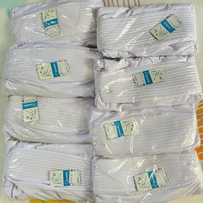 Hijab Kerudung Bergo Pet Warna Putih Bersih Menutup Dada Size M By Amanda Hijab