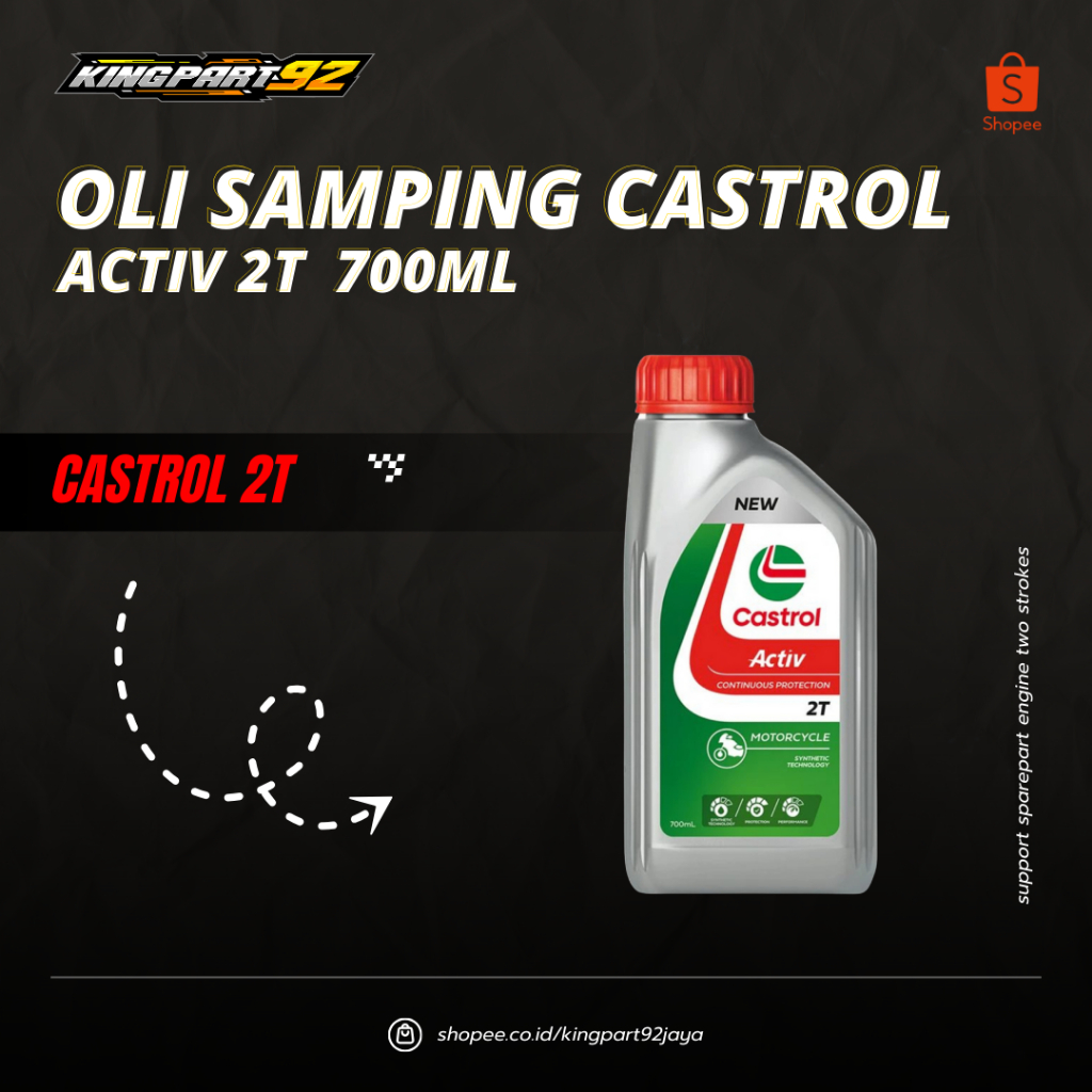 OLI SAMPING CASTROL ACTIV 2T LOW SMOKE SYNTHETIC TECHNOLOGY OLI SAMPOI CASTROL ACTIV 700ML OLI SAMPI