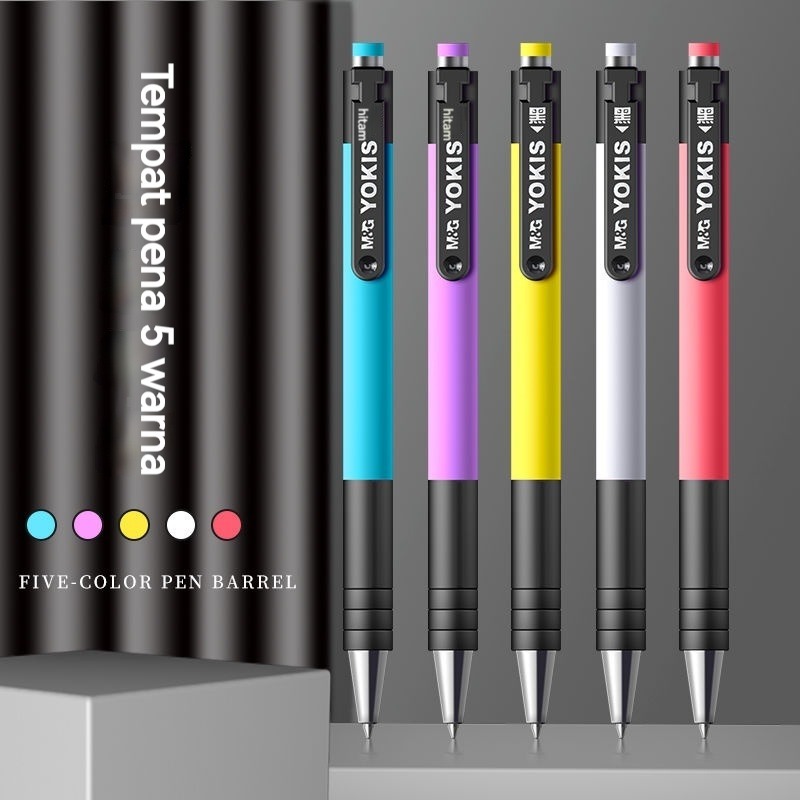 

Bolpoin M&G untuk kantor dan bisnis, bolpoin atom dengan inti pena 0,7mm, bolpoin minyak lama berwarna hitam, bolpoin tipe ditekan