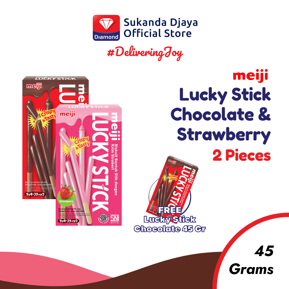 

Meiji Lucky Stick Biscuit Chocolate & Strawberry Buy 2 Get 1 Chocolate