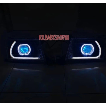Paket Headlamp kijang lgx kapsul th 2000 custom projector biled shroud bmw dan drl running