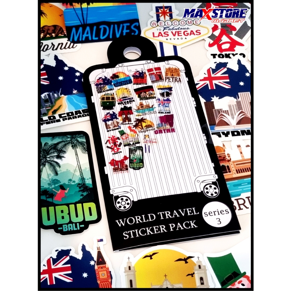 sticker koper travel / sticker koper series 3 / premium travel sticker / country sticker / luggage s