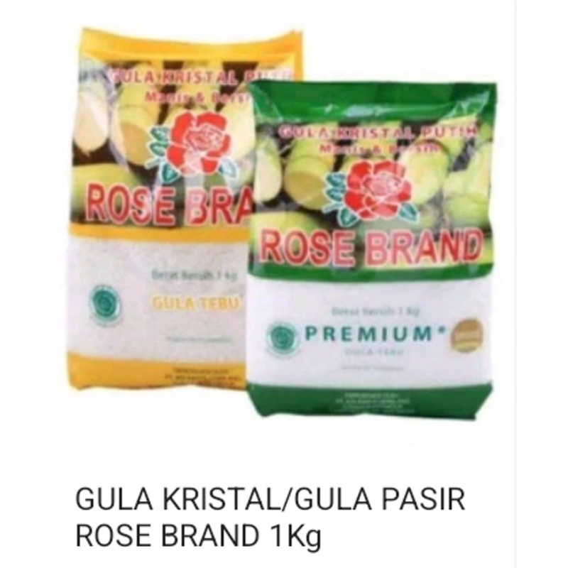 

Gula kristal/gula pasir rose brand 1kg