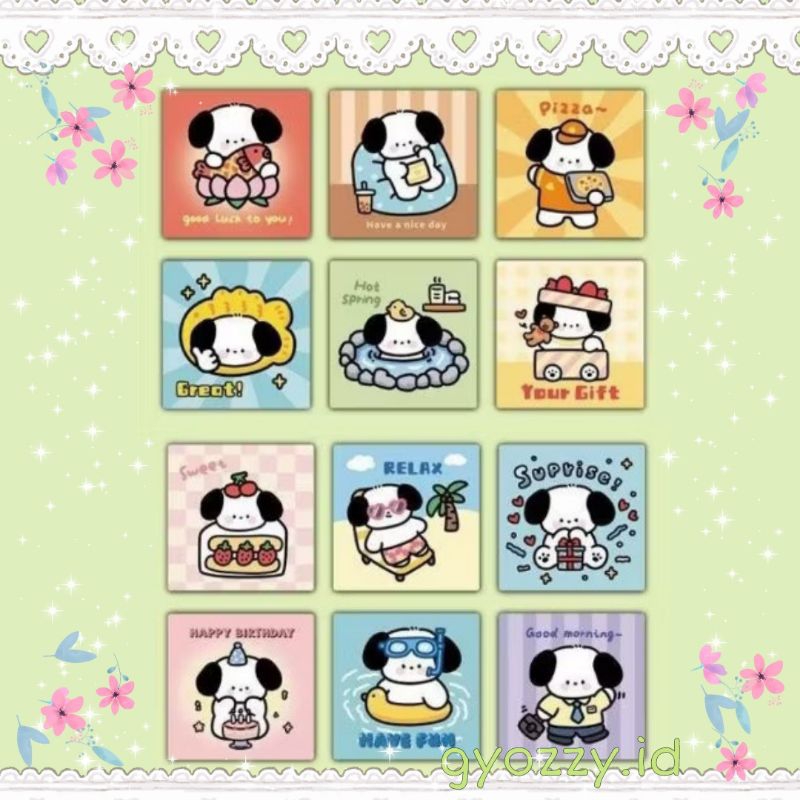 

50pcs/ Sticker Cute Pochacco, cute dog sticker, cute pochacco sticker, stiker anjing lucu, pochacco alone version