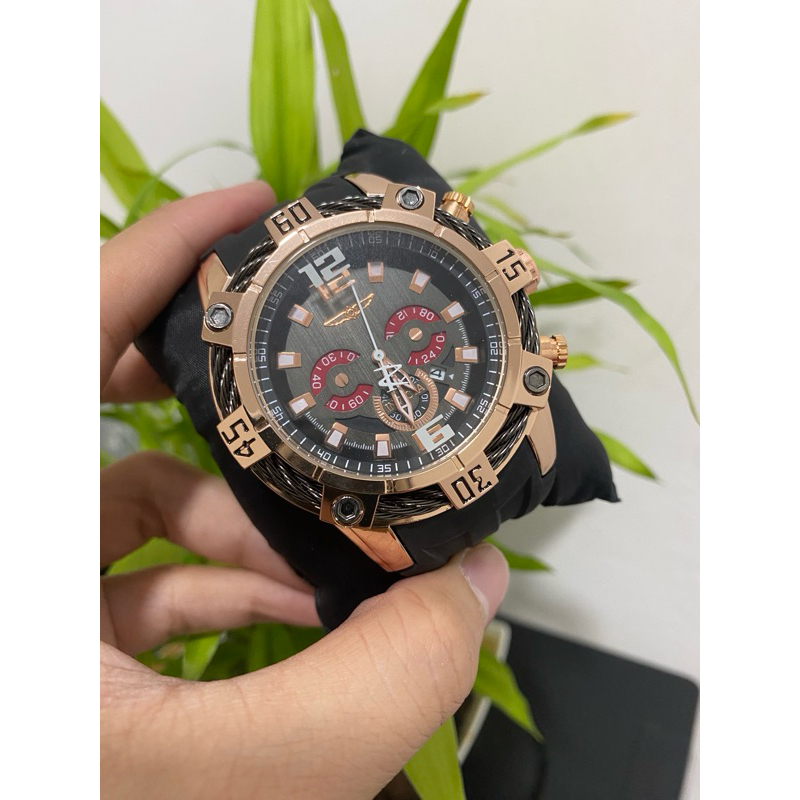 Jam Tangan Pria Invicta Iron Man Strap Full Rubber Tangal Aktif Diameter 4.7Cm