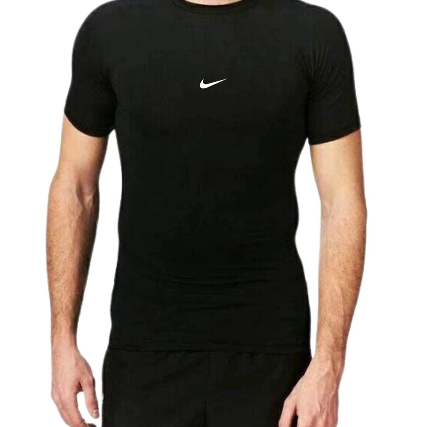 Wah manset baju pria lengan pendek baselayer Baju Olahraga Baju Manset Pendek Pria Manset Futsal Baj