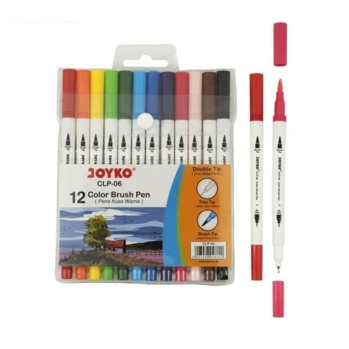 

Color Brush Pen / Pena Kuas Warna Joyko CLP-06 / 12 Warna / Color
