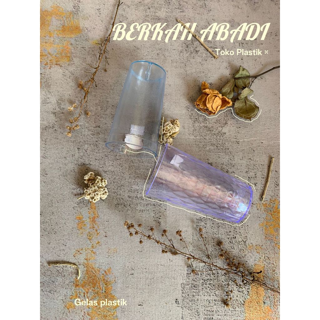 Gelas Plastik Bening Kristal Diamond Crystal