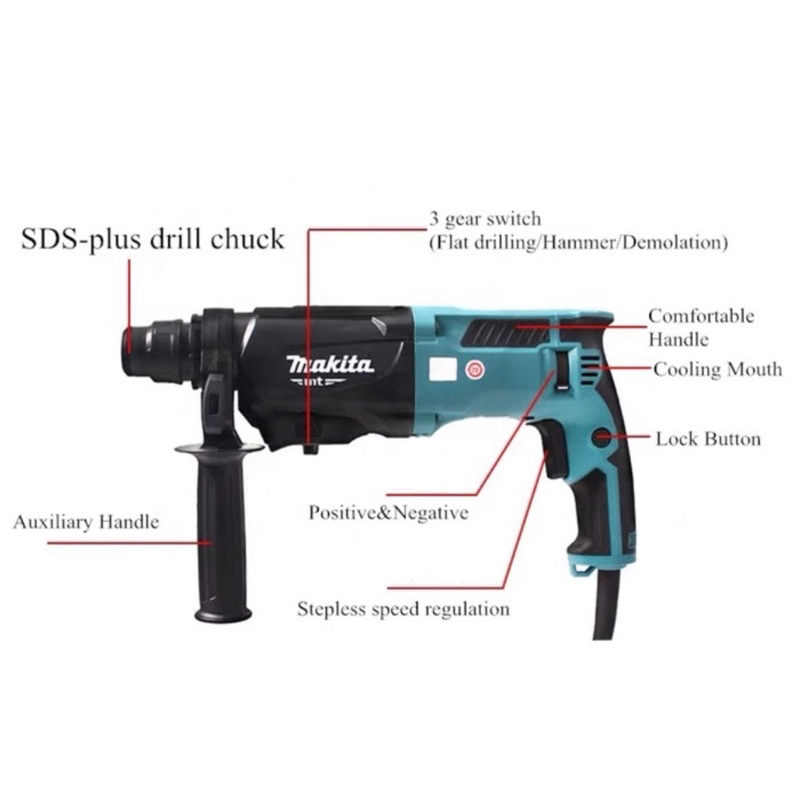 Mesin Bor Beton Makita M8701 Rotary Hammer 3 Fungsi Original M 8701