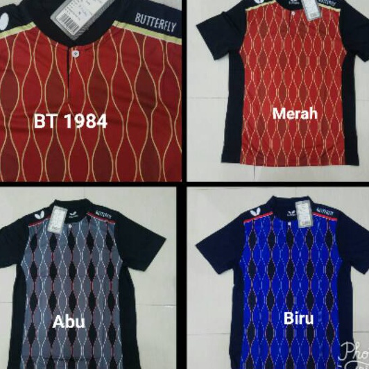 FG2 Baju Tenis Meja Import 1984 Kaos Olahraga Pingpong Butterfly Grade Ori